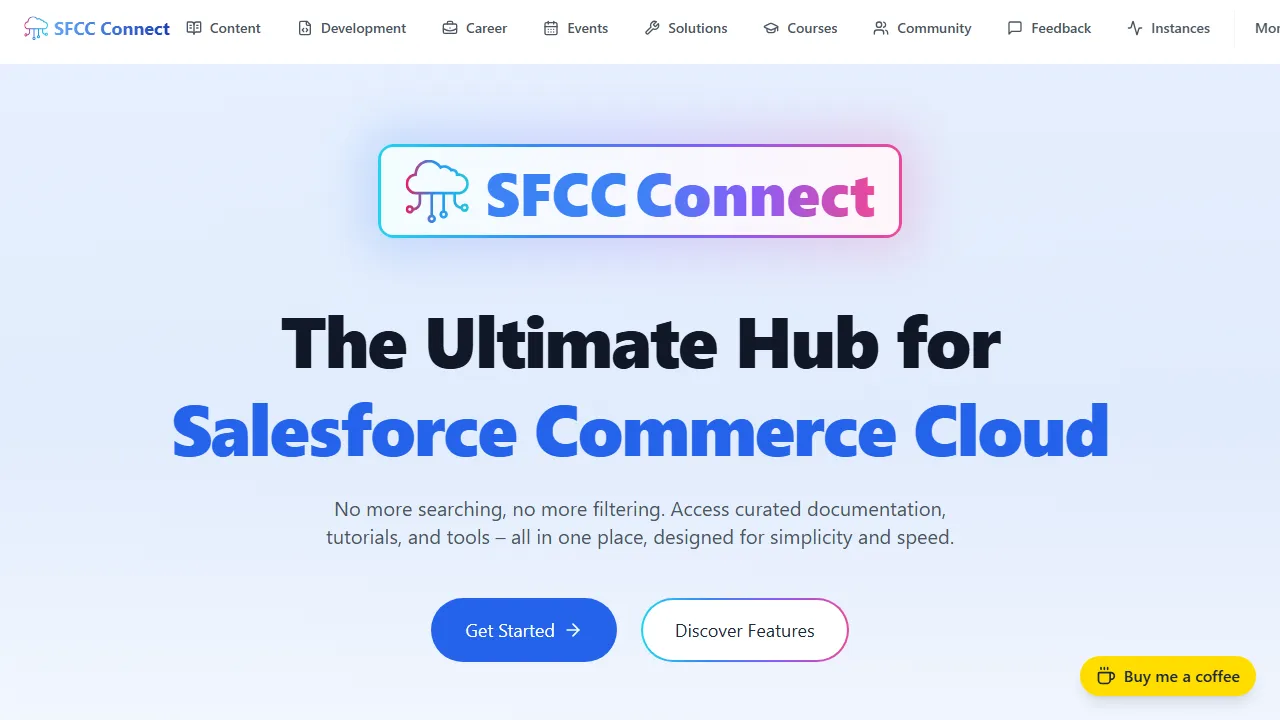 sfcc-connect.com - Salesforce Commerce Cloud Resource for SFCC Community screenshot