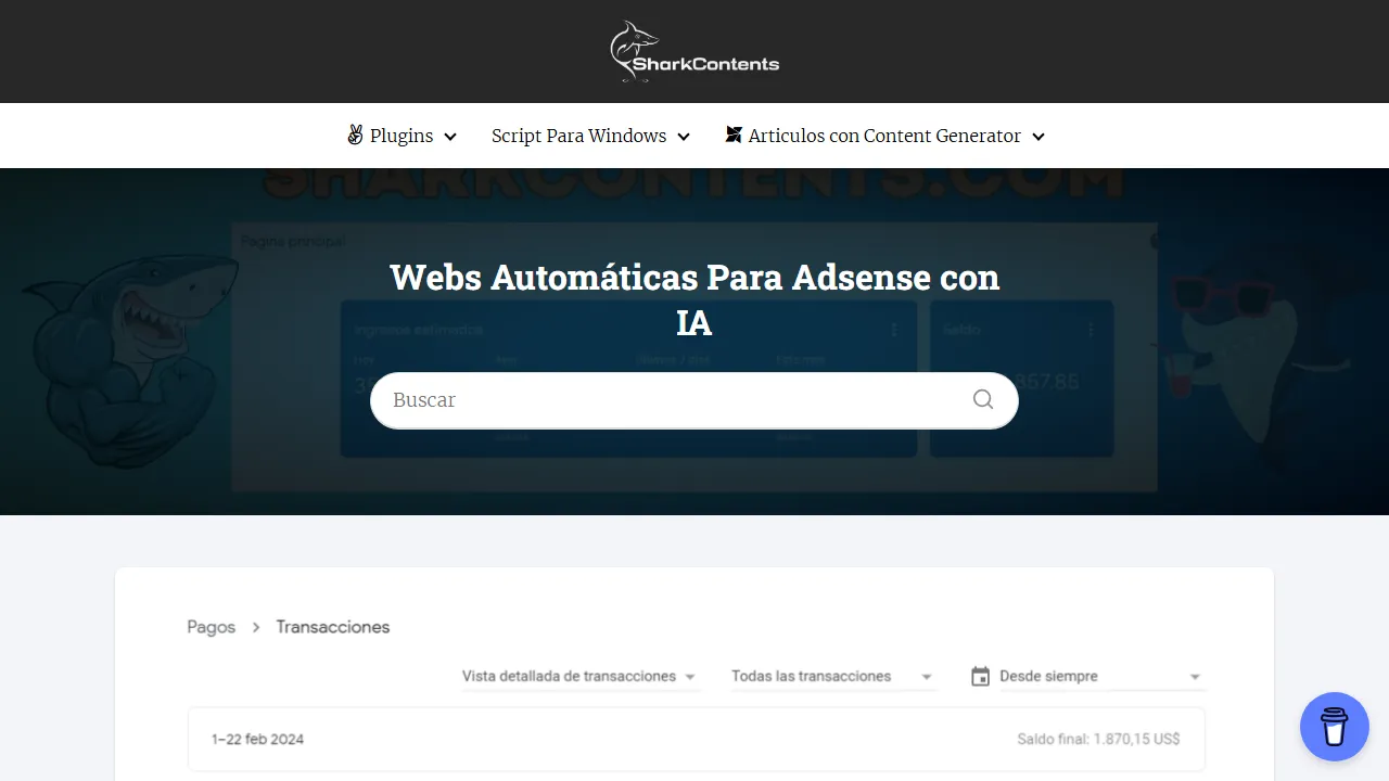 sharkcontents.com - SEO Website Design for Google Search Optimization screenshot
