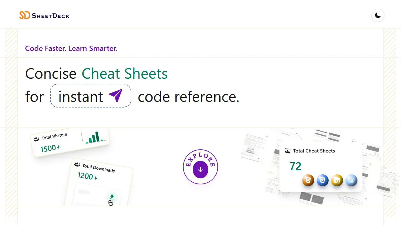 sheetdeck.vercel.app - Web Development Cheat Sheet Project screenshot