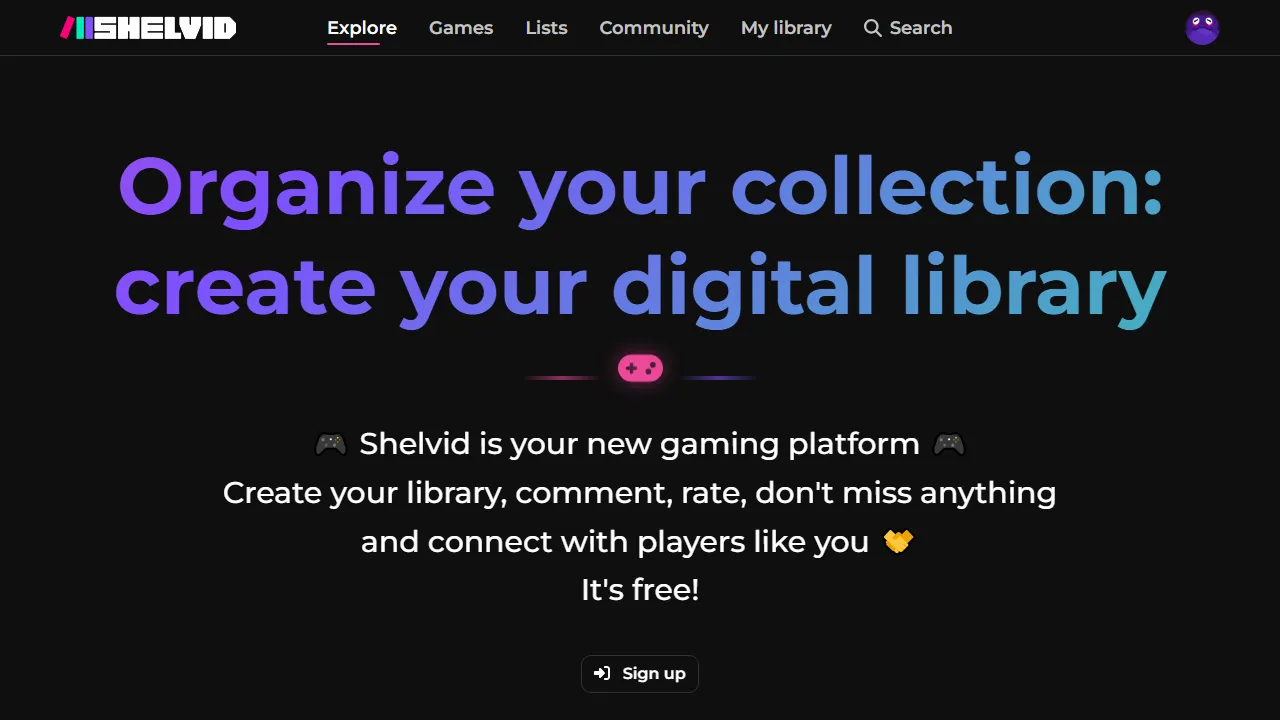 shelvid.com - Video Game Library Manager screenshot