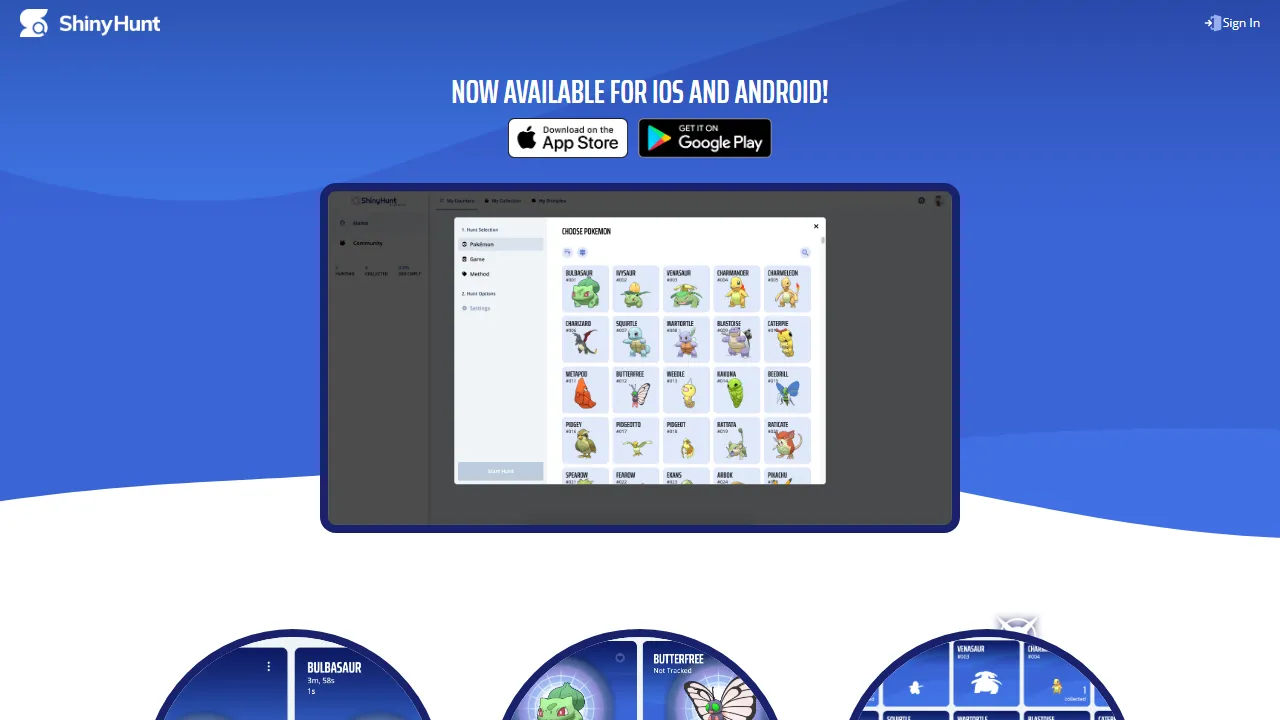 shinyhunt.com - Tools and Community for Shiny Hunting screenshot