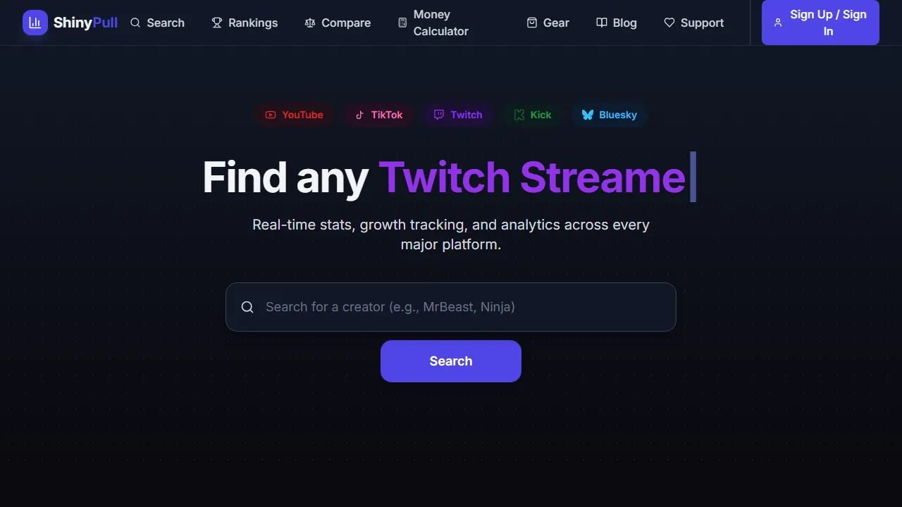 shinypull.com - Free Social Media Analytics Tool for Creators screenshot