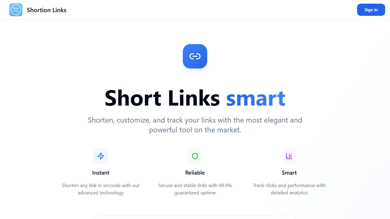 shortion.com - URL Shortener to Simplify and Manage Links screenshot