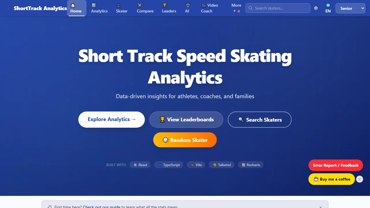 shorttrack.ai - Free Open Source Sports Analytics Platform screenshot