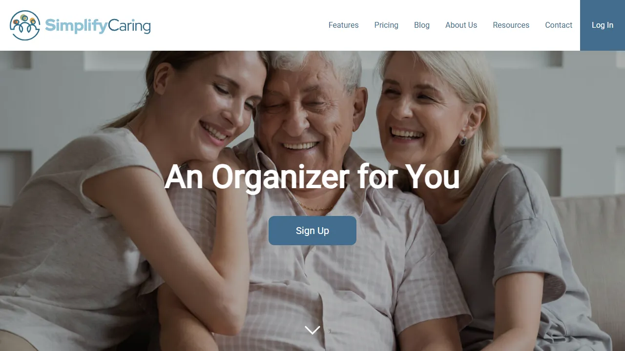 simplifycaring.com - Online Organizer for Caregiver Organization and Teams screenshot