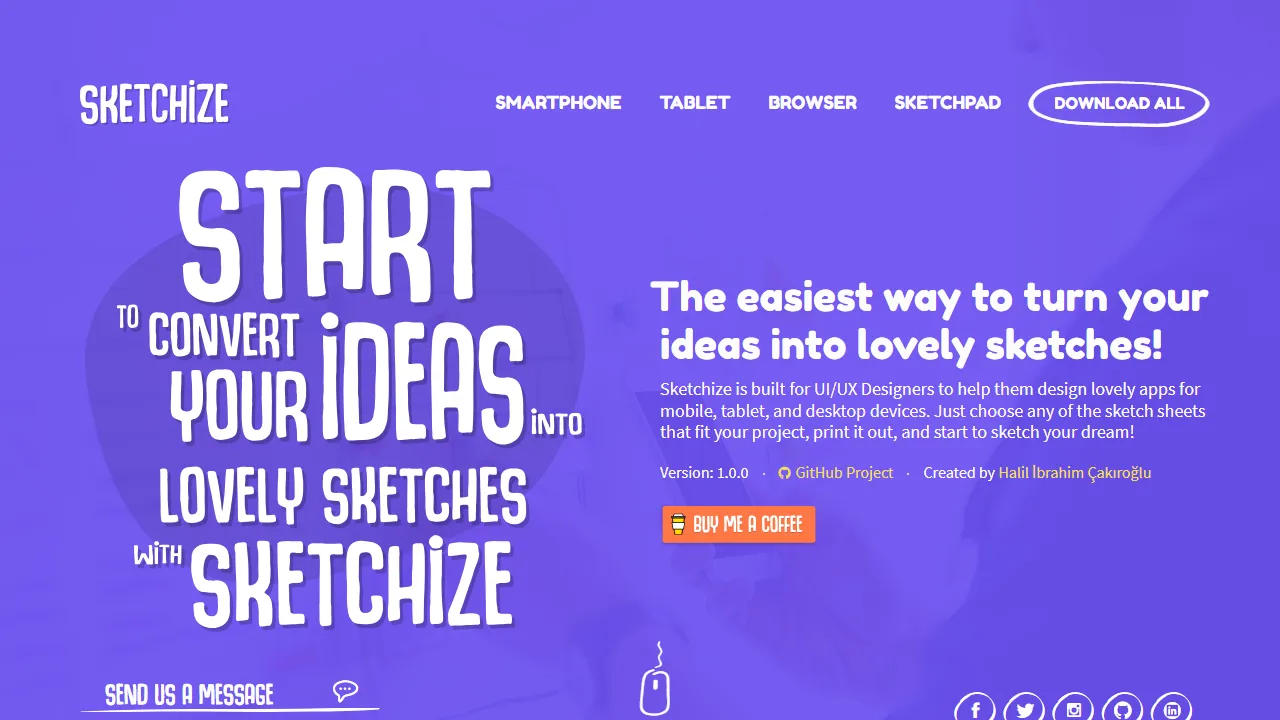 sketchize.com - Free Design Tool for Fun Development screenshot