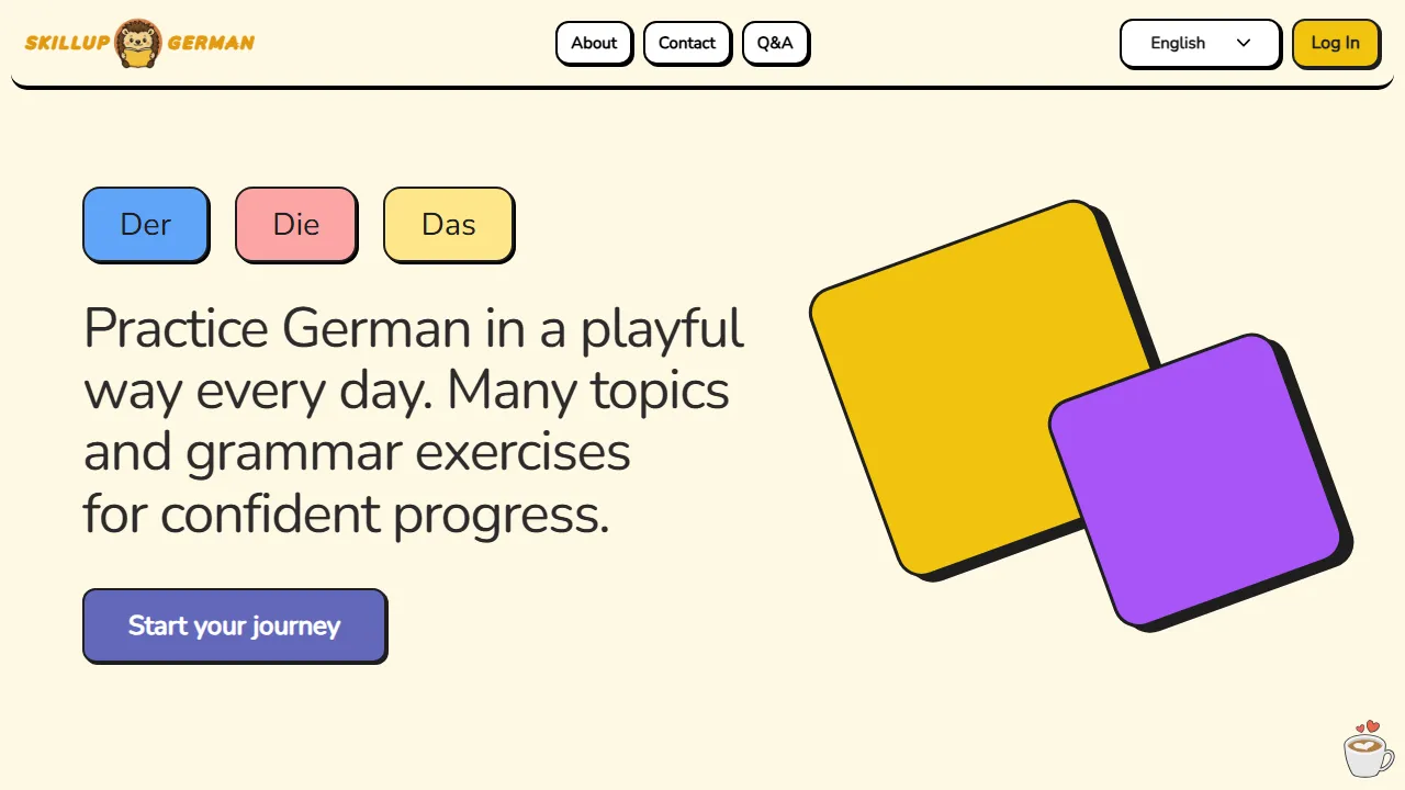 skillupgerman.com - German Language Learning Web Application screenshot