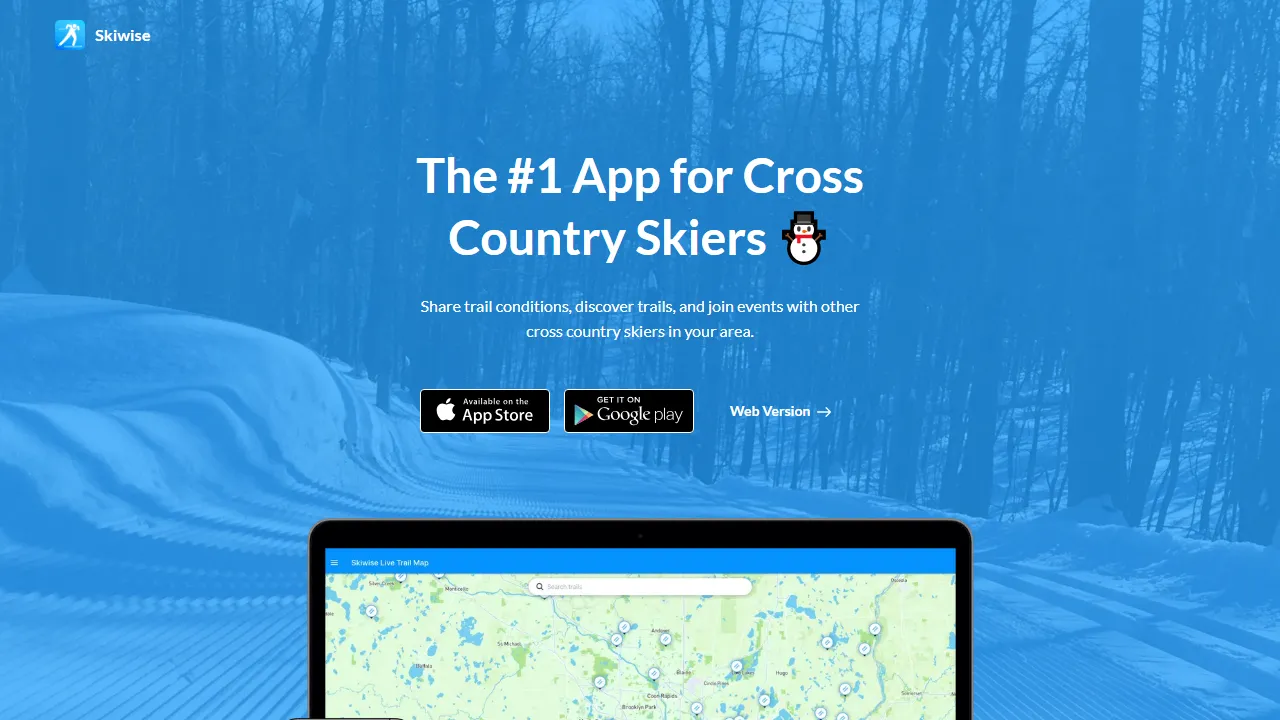 skiwise-app.com - Nordic Ski Community for Trail Sharing screenshot