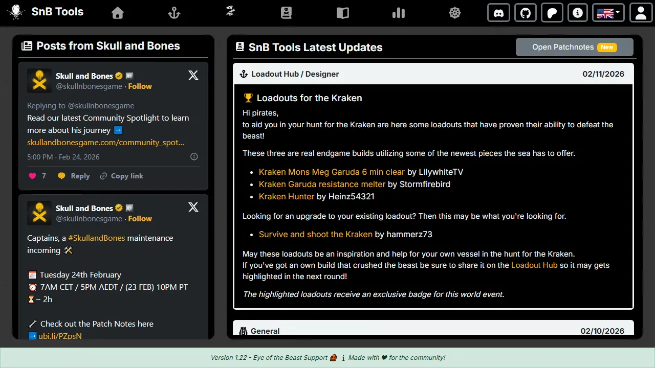 skullandbonestools.de - Game Companion Tool and Calculator screenshot