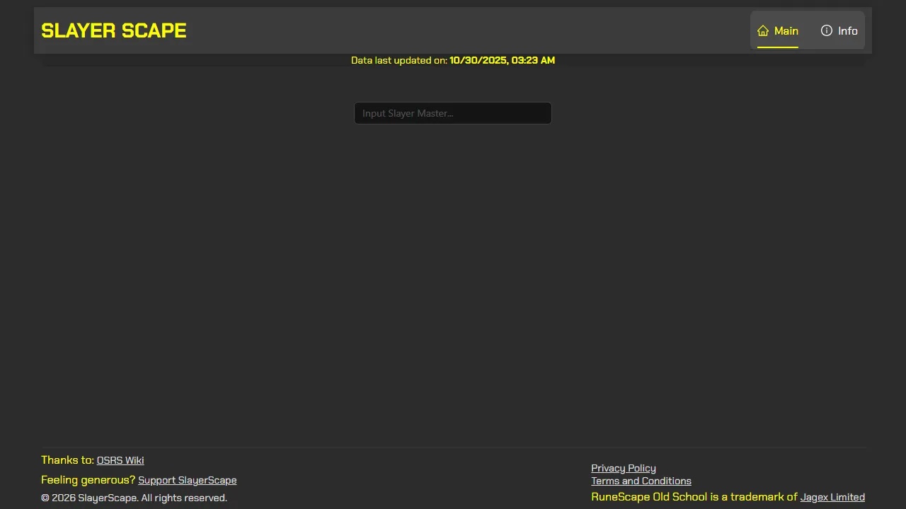 slayerscape.com - OSRS Slayer Task Game Guide Tool screenshot