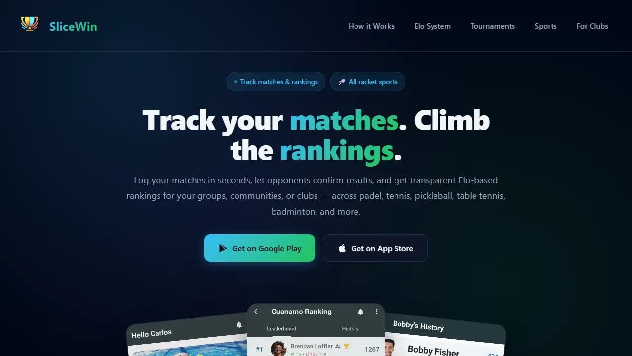 slicewin.com - Free Match Tracker App with Livescore Updates screenshot
