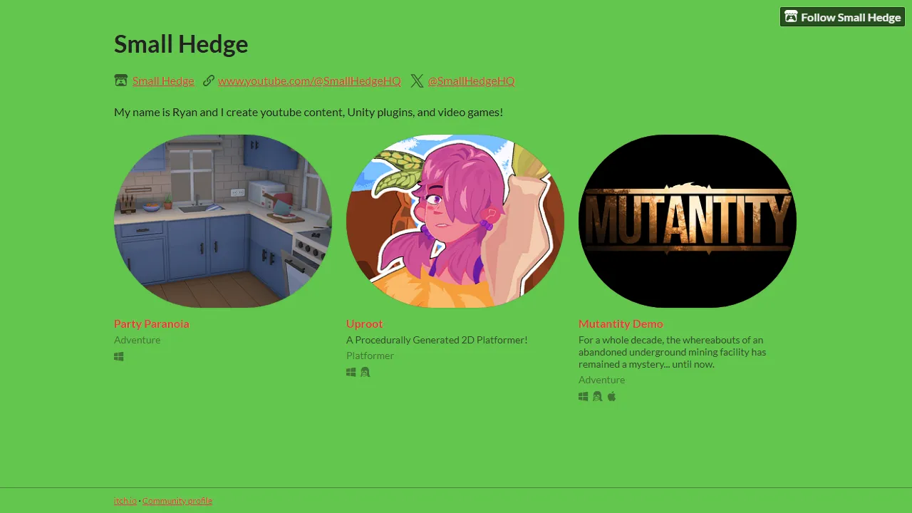 small-hedge.itch.io - Unity Game Plugins and Support screenshot