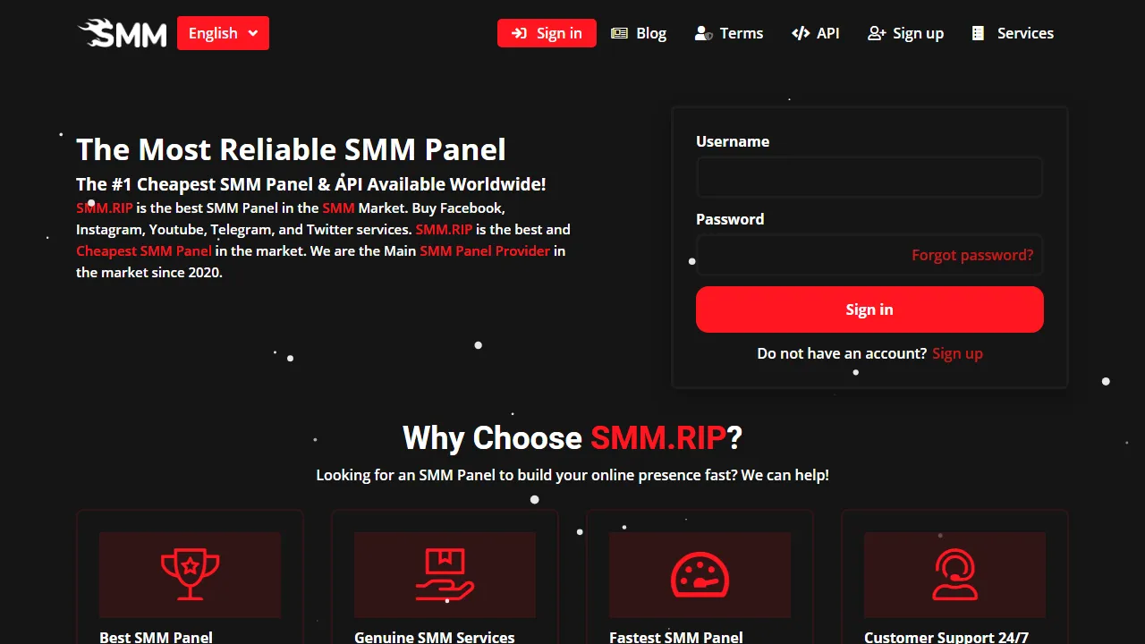 smm.rip - Social Media Boosting and Website Development screenshot