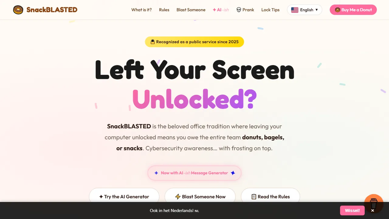 snackblasted.com - Free Tool to Buy Snacks for Team screenshot