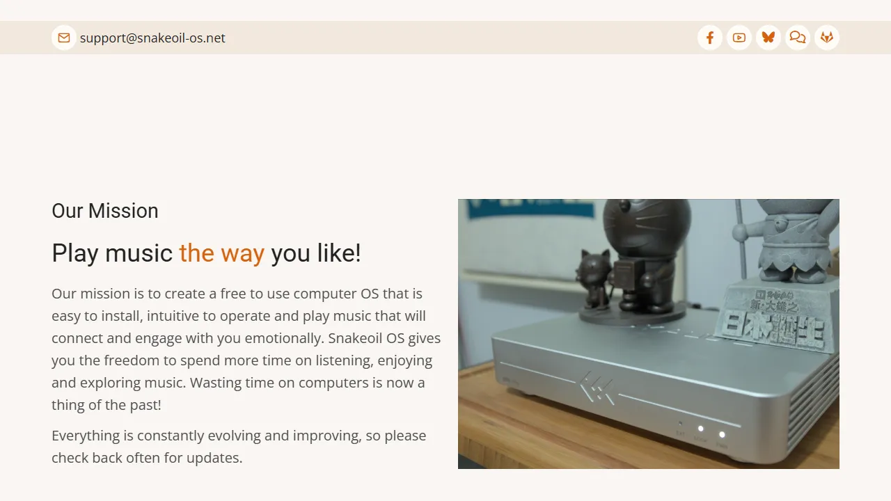 snakeoil-os.net - Audiophile Operating System for Music Production screenshot