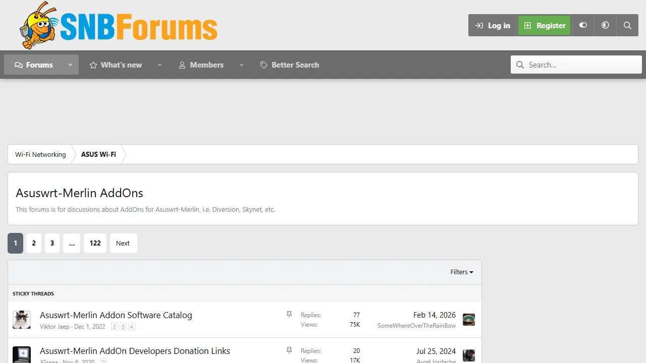 snbforums.com - AsusWRT-Merlin Router Addons screenshot