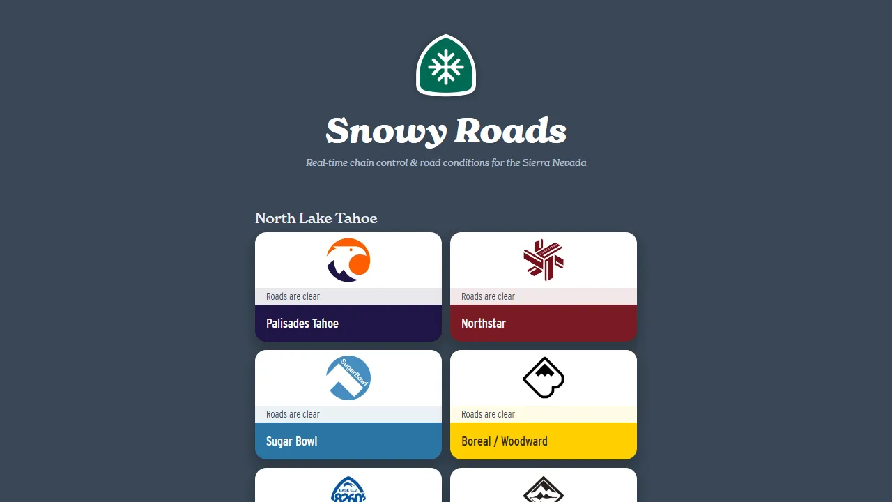 snowyroads.info - Road Conditions Reporting Keeps You Safe screenshot