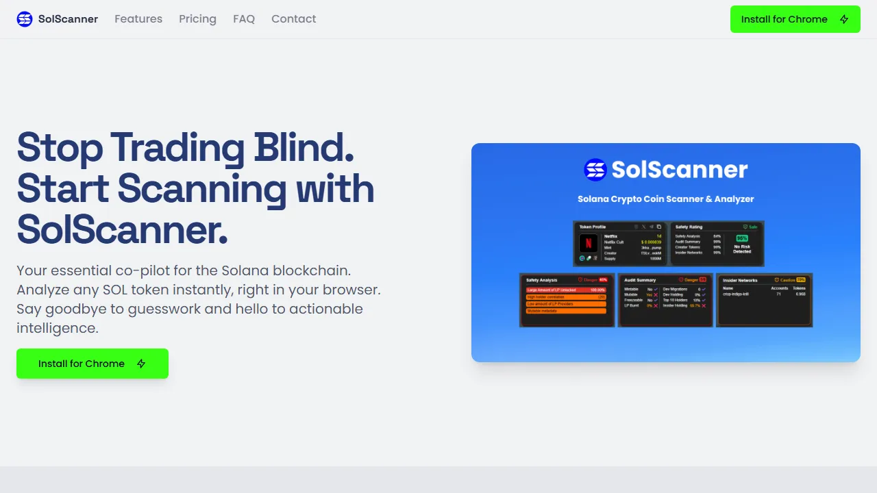 solscanner.fun - Real-Time Solana Token Analysis Tool screenshot
