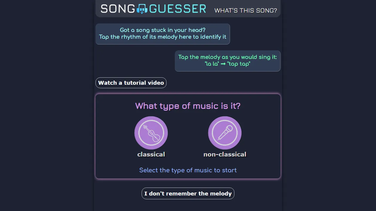 songguesser.com - Identify Songs By Rhythm Online screenshot