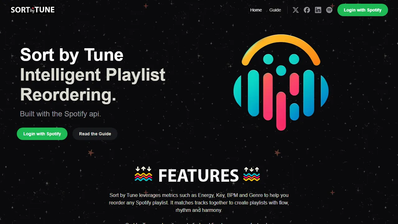 sortbytune.com - Music Playlists Tool and Resource screenshot