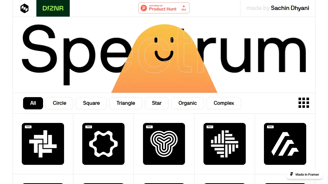 spectrums.framer.website - Vector Shape Library for Designers screenshot