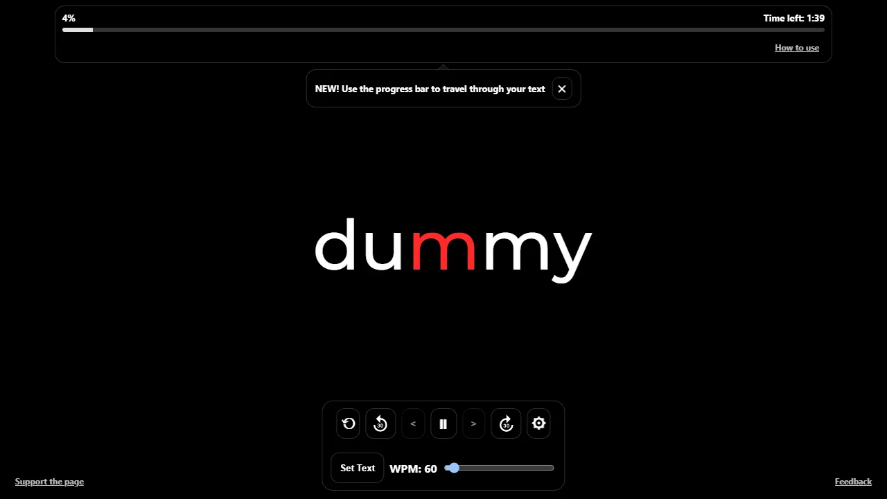 speed-reader.com - Site Supporting Speed Reading Activities screenshot
