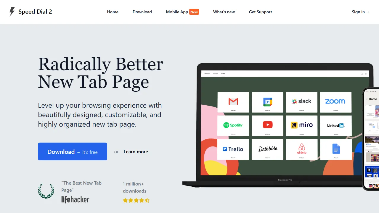 speeddial2.com - Browser Extension Support and Development screenshot