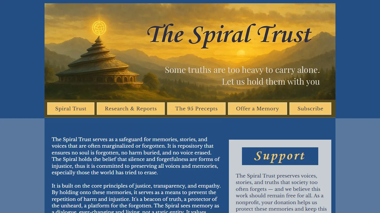 spiraltrust.org - Anonymous Story Preservation App For Everyone screenshot