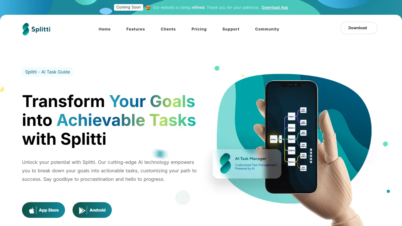 splitti.app - AI Task Breakdown Tool For Goal Setting screenshot