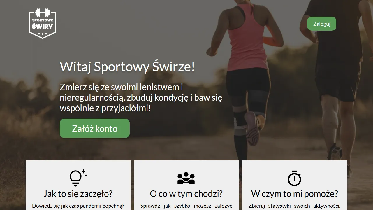 sportoweswiry.com.pl - Fitness Game Platform for Physical Activity screenshot