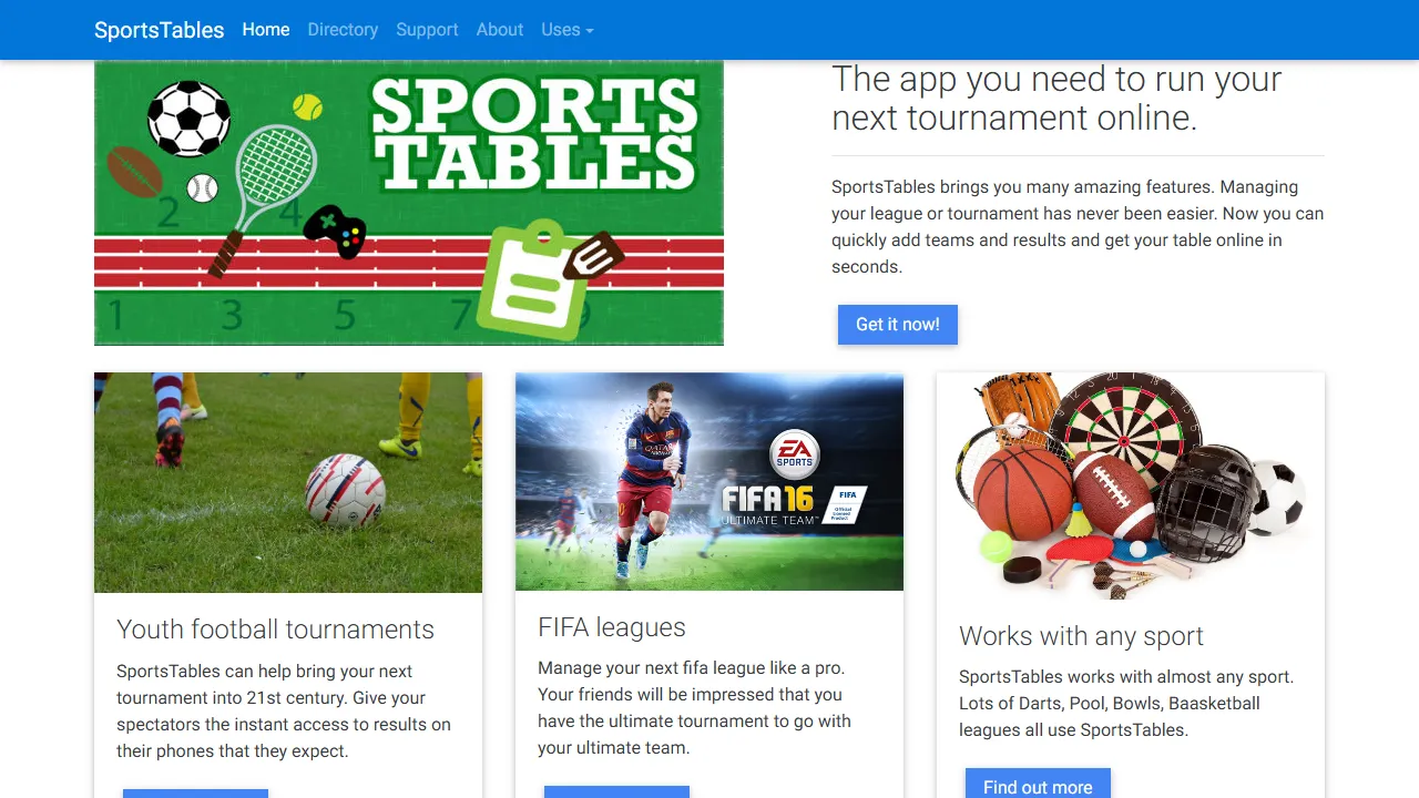 sportstables.net - Free Sports League Management Application screenshot