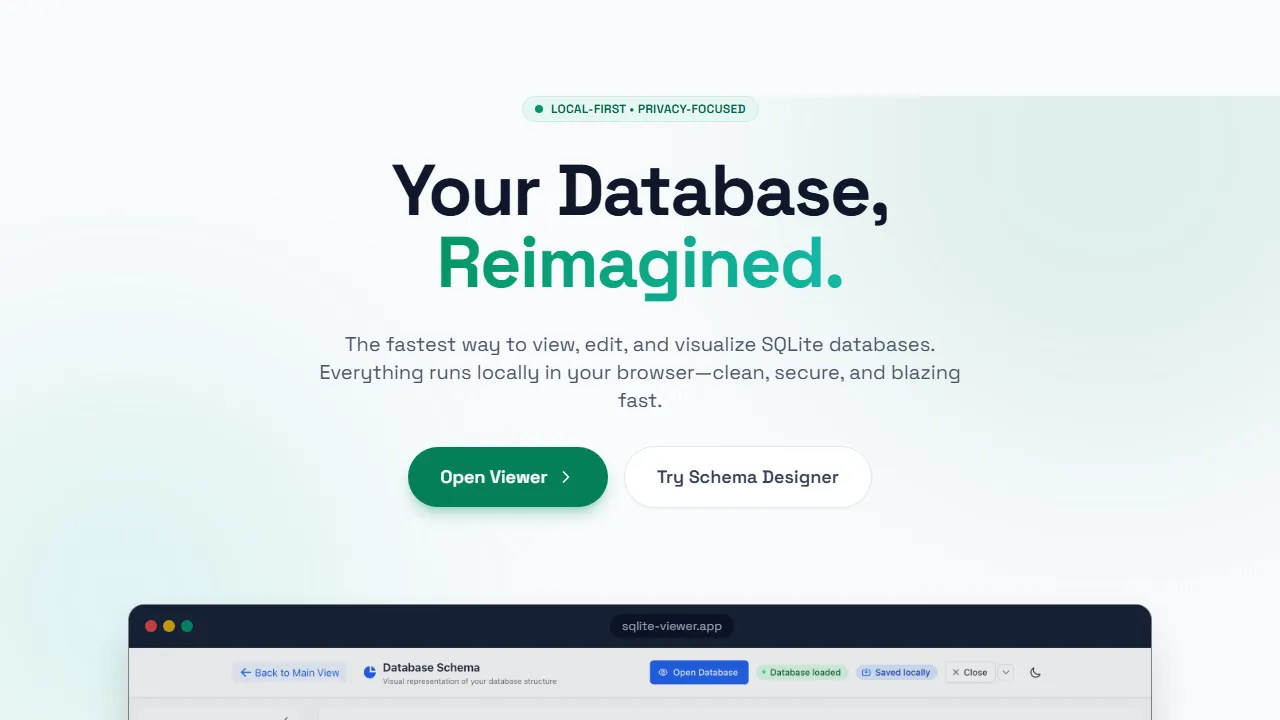 sqliteview.com - Free DB Browser for SQLite Online screenshot