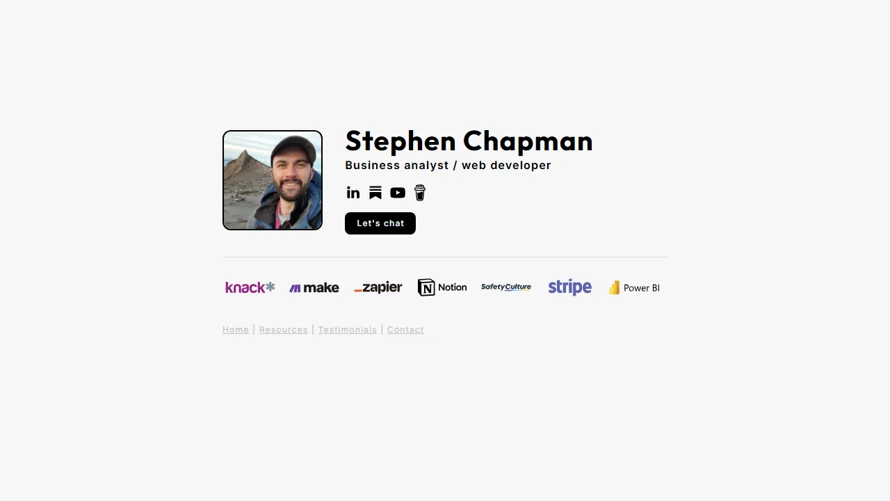 stephenchapman.me website screenshot