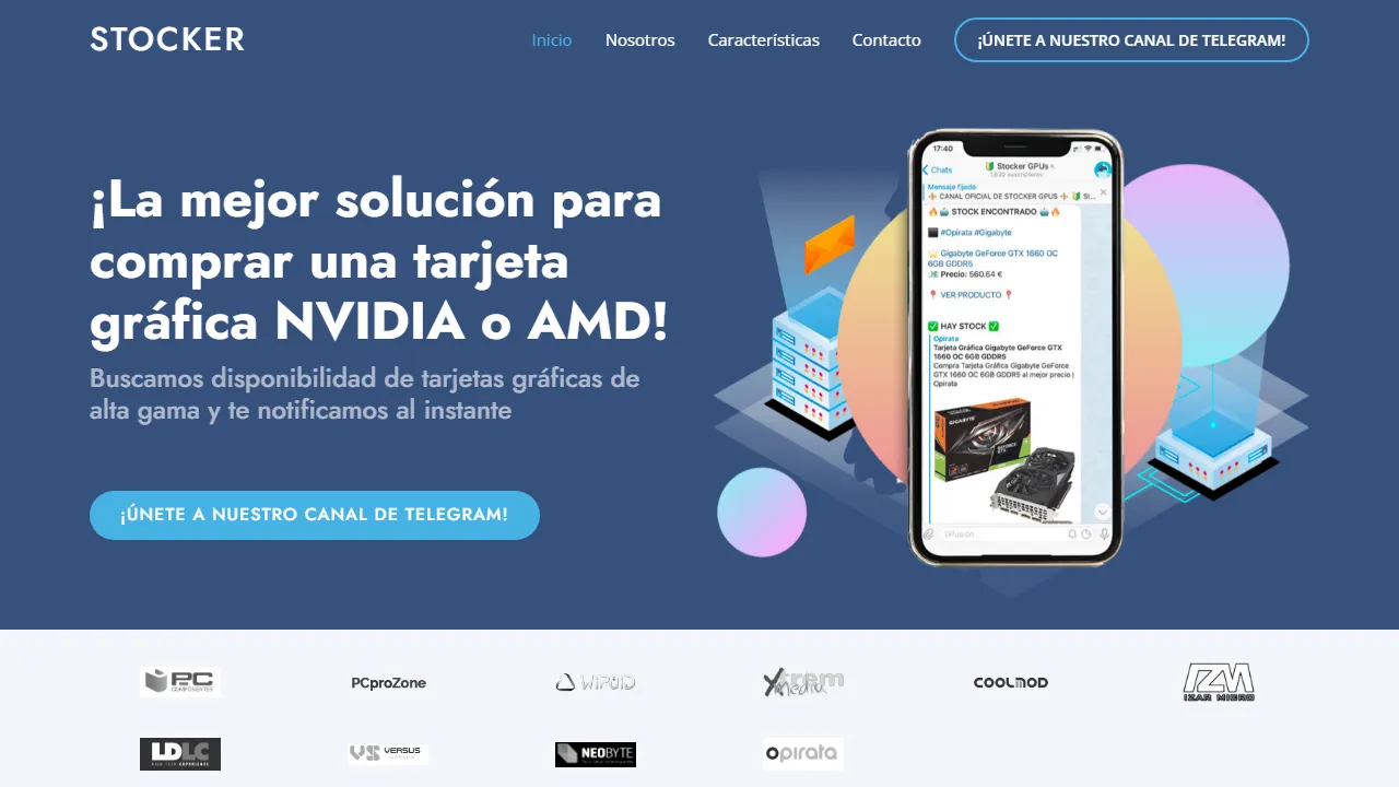 stocker.link - Telegram Stock Alert Bot for GPUs screenshot