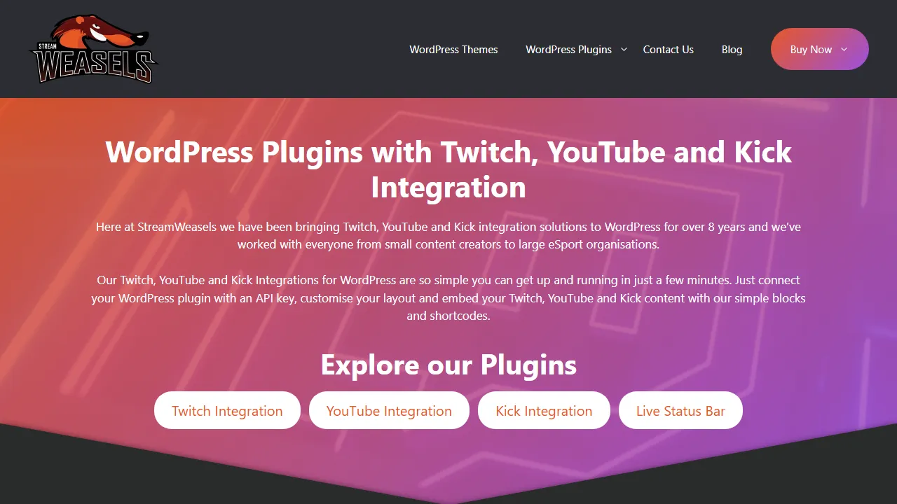 streamweasels.com - Twitch API Tools and WordPress Support screenshot