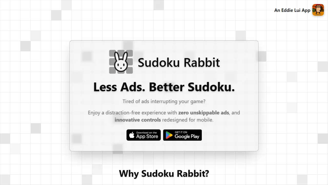 sudokurabbit.com - Play Puzzle Sudoku Games Online Free screenshot