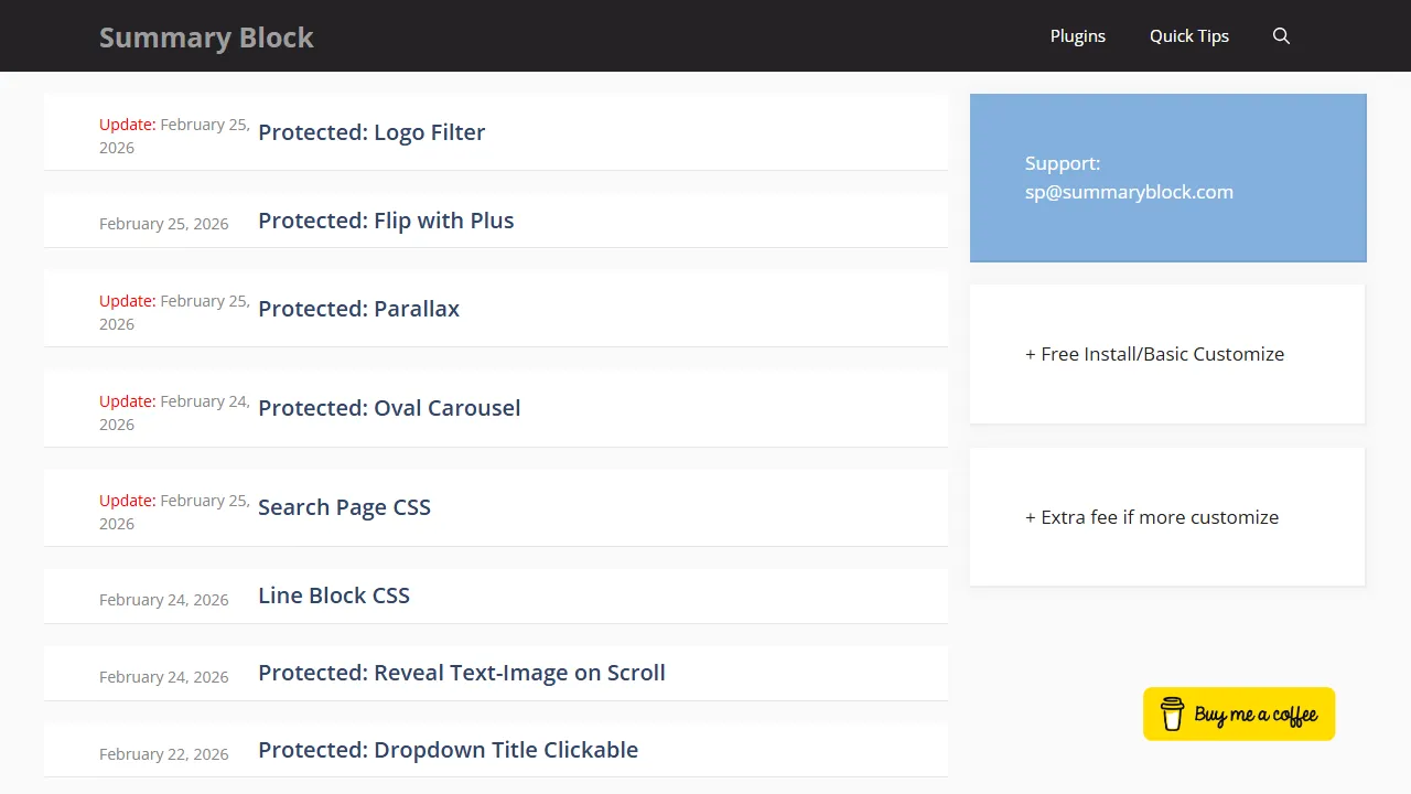 summaryblock.com - Website Plugins for WordPress and Squarespace screenshot