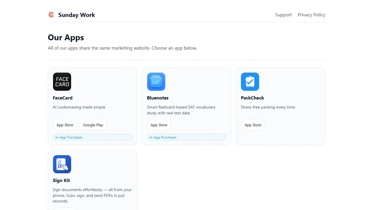 sunday-work.com - AI Development and Web Services screenshot