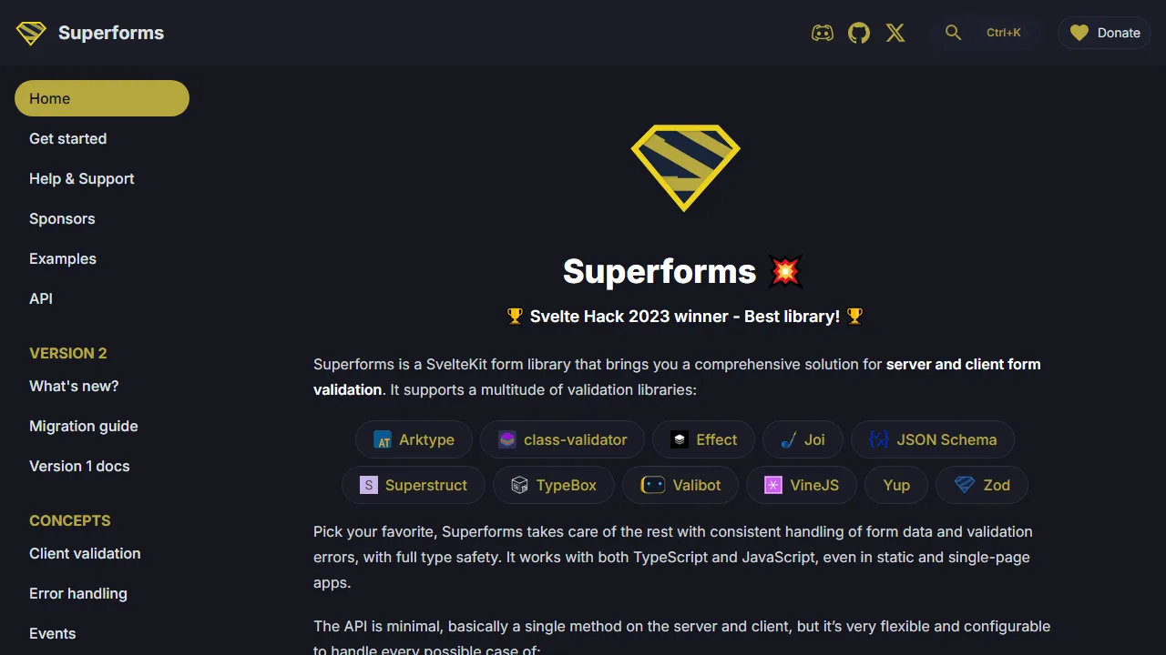 superforms.rocks - SvelteKit Form Library: Superforms screenshot