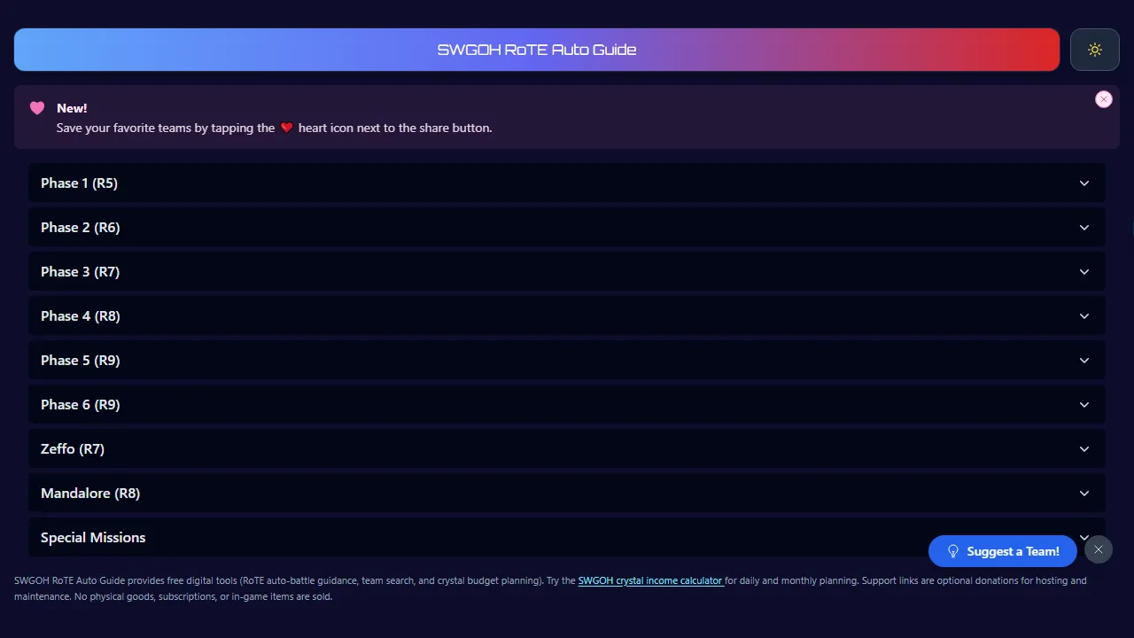 swgohrote.com - Game Data Automation and Processing screenshot
