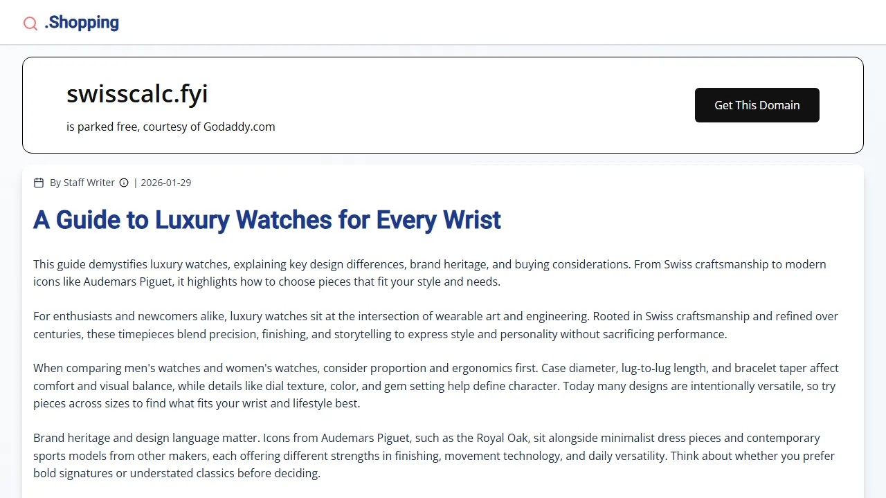 swisscalc.fyi - Free Mortgage Calculator for Home Loan Estimations screenshot