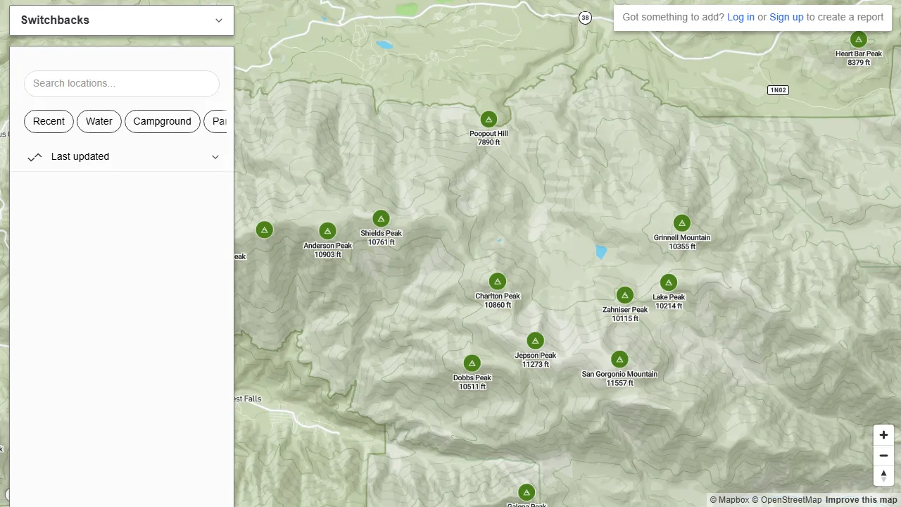 switchbacks.app - Outdoor Condition Reports for Protected Areas screenshot