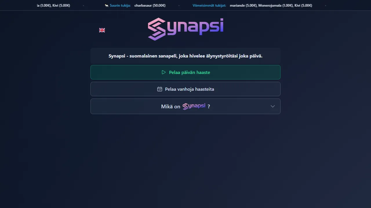 synap.fi - Best Online Word Game to Play Daily screenshot