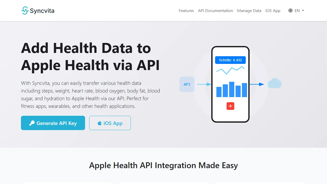 syncvita.de - Secure Healthcare API to Sync Health Data screenshot
