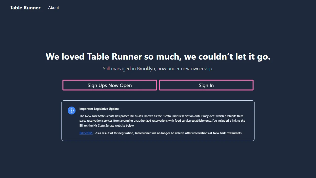tablerunner.xyz - Resy Restaurant Reservations Made Easy screenshot