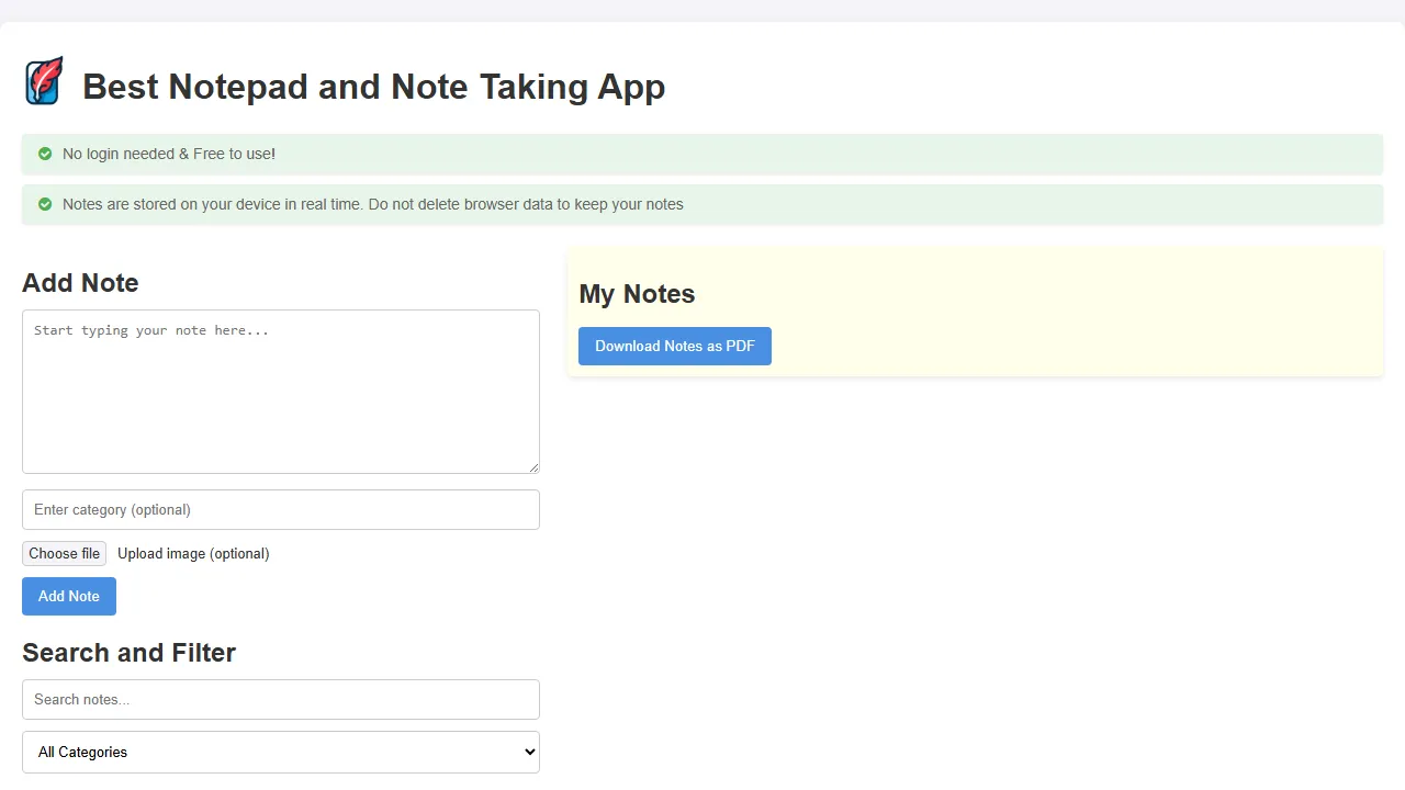 takenotesonline.com - Free Online Note Taking Tool screenshot
