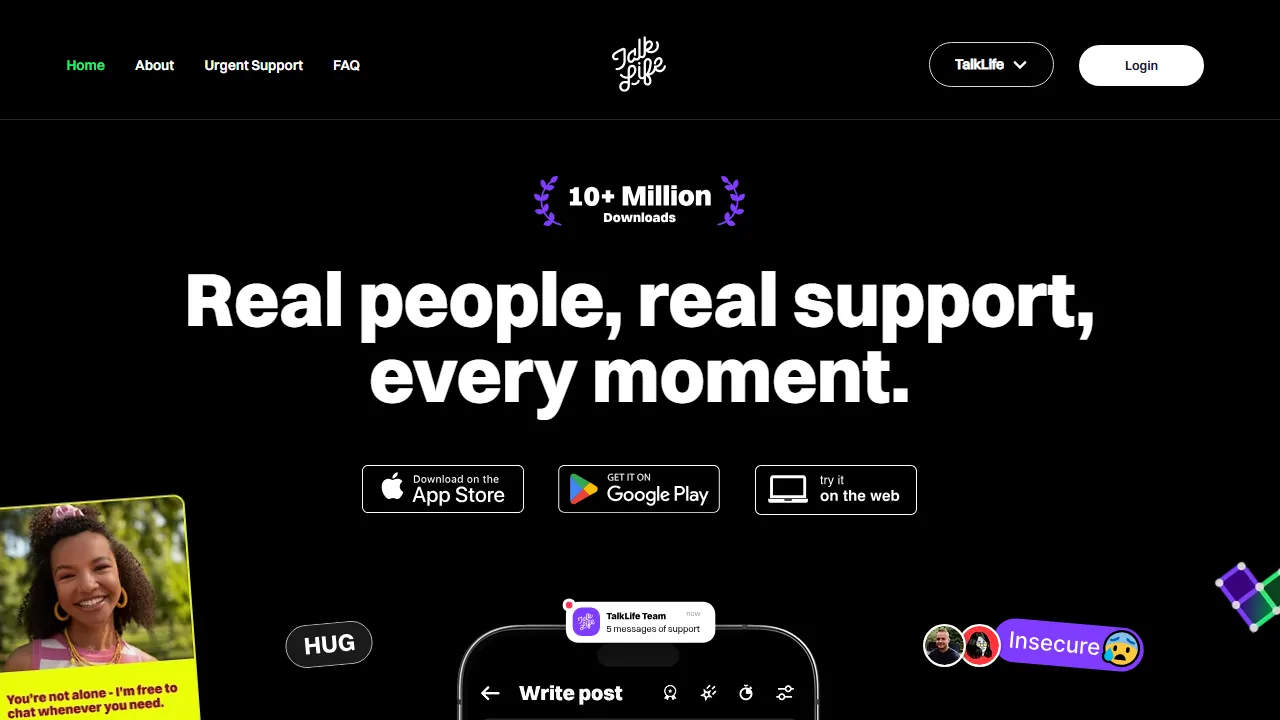 talklife.com - 24/7 Mental Health Support Peer Community screenshot