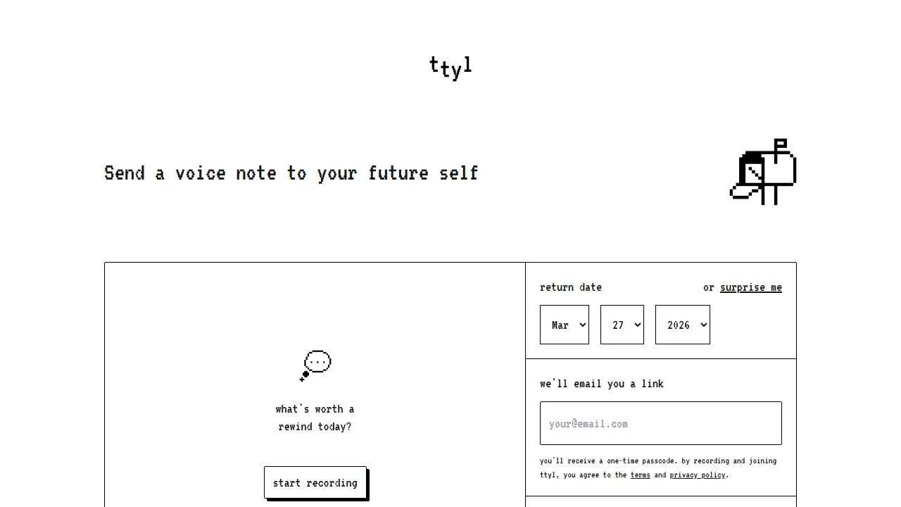 talktyl.com - Audio Time Capsule for Your Future Self screenshot