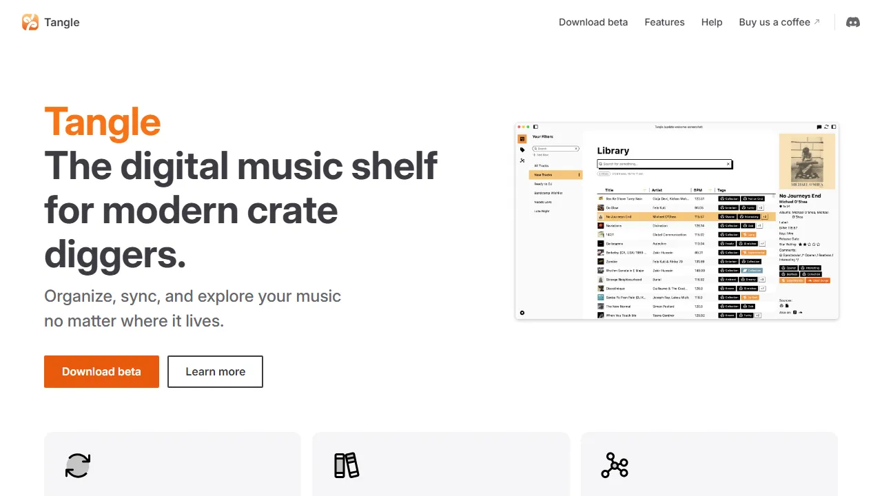tangle.music - Music Library Across Platforms screenshot