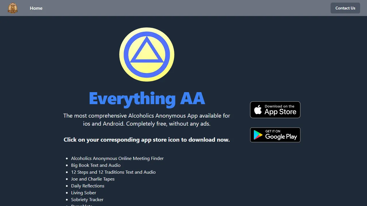 tanukitech.dev - Alcoholics Anonymous App With Literature and Meetings screenshot